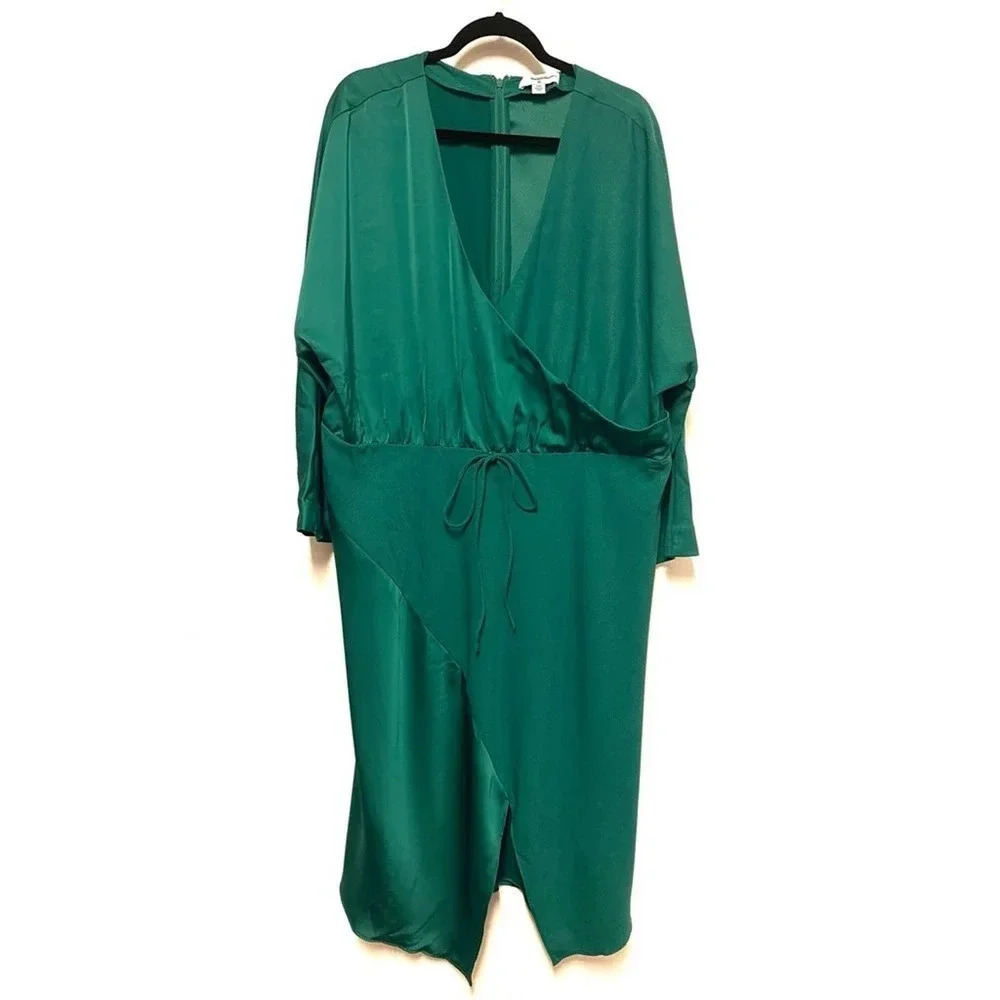 NWOT Cushnie x Target Green Wrap Dress Midi - Long Sleeve Cocktail Casual - Picture 2 of 5